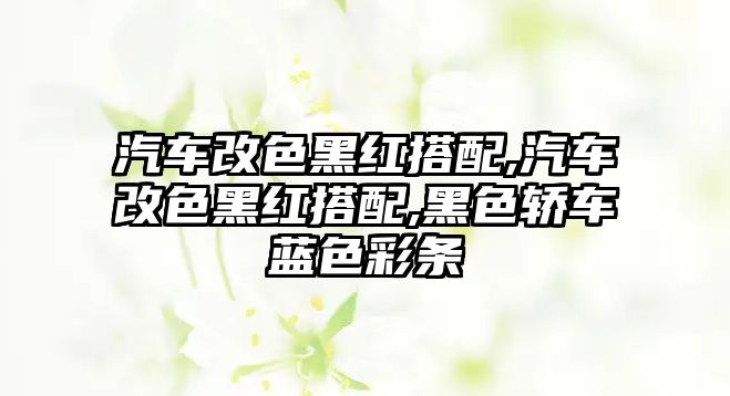 汽車改色黑紅搭配,汽車改色黑紅搭配,黑色轎車藍色彩條