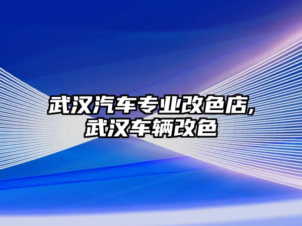 武漢汽車專業(yè)改色店,武漢車輛改色