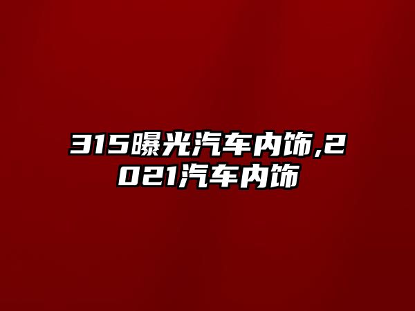 315曝光汽車內(nèi)飾,2021汽車內(nèi)飾