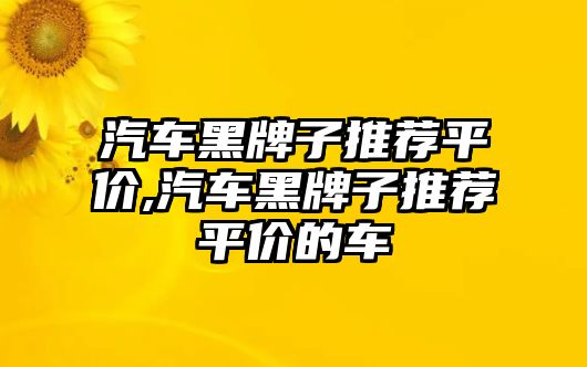 汽車黑牌子推薦平價,汽車黑牌子推薦平價的車