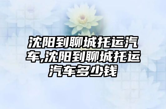 沈陽到聊城托運汽車,沈陽到聊城托運汽車多少錢