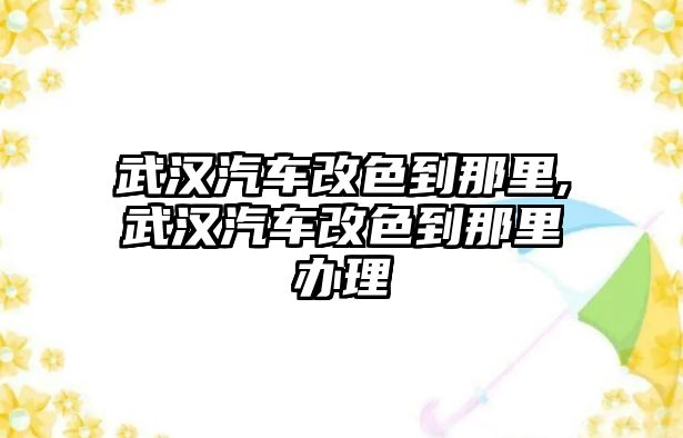 武漢汽車改色到那里,武漢汽車改色到那里辦理