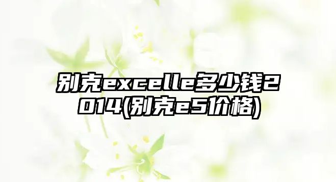 別克excelle多少錢2014(別克e5價(jià)格)