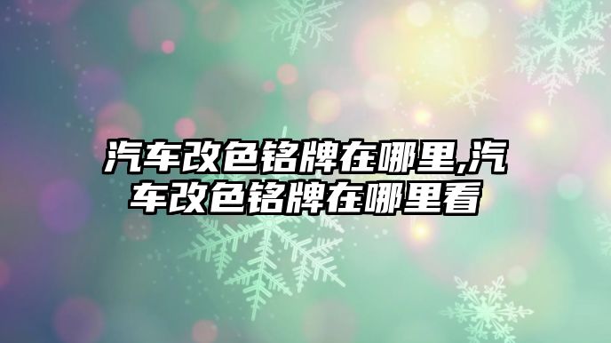 汽車改色銘牌在哪里,汽車改色銘牌在哪里看