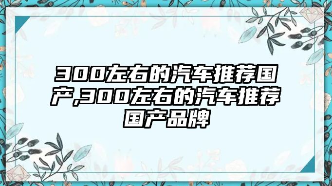 300左右的汽車推薦國(guó)產(chǎn),300左右的汽車推薦國(guó)產(chǎn)品牌