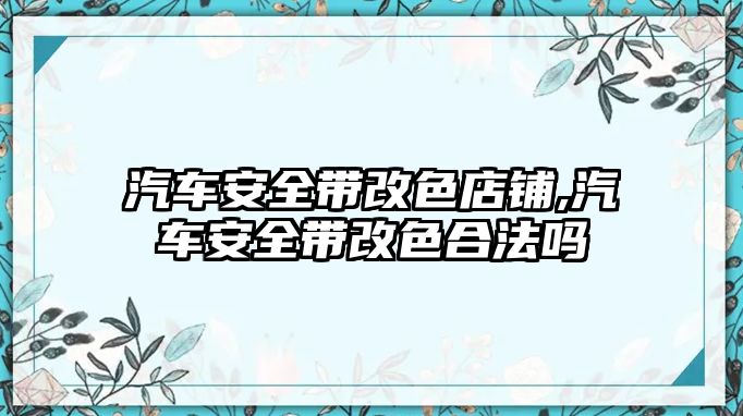 汽車安全帶改色店鋪,汽車安全帶改色合法嗎