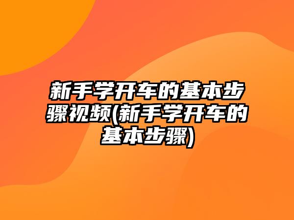 新手學(xué)開車的基本步驟視頻(新手學(xué)開車的基本步驟)