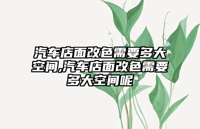 汽車店面改色需要多大空間,汽車店面改色需要多大空間呢