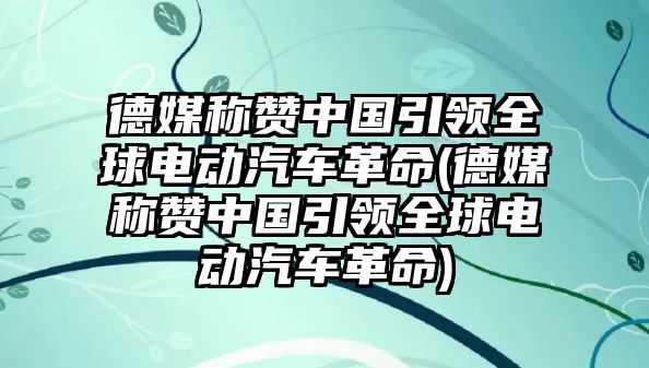 德媒稱贊中國引領(lǐng)全球電動汽車革命(德媒稱贊中國引領(lǐng)全球電動汽車革命)