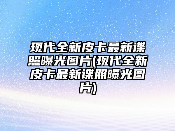 現(xiàn)代全新皮卡最新諜照曝光圖片(現(xiàn)代全新皮卡最新諜照曝光圖片)