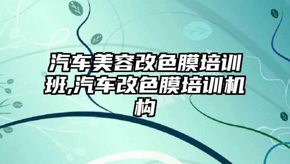 汽車美容改色膜培訓(xùn)班,汽車改色膜培訓(xùn)機(jī)構(gòu)