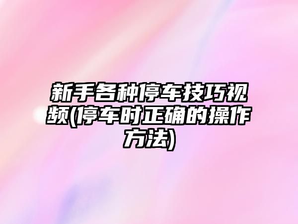 新手各種停車技巧視頻(停車時(shí)正確的操作方法)