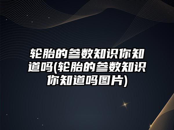 輪胎的參數(shù)知識(shí)你知道嗎(輪胎的參數(shù)知識(shí)你知道嗎圖片)