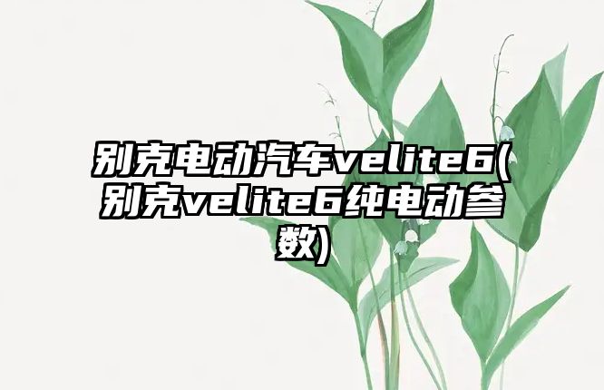 別克電動(dòng)汽車velite6(別克velite6純電動(dòng)參數(shù))