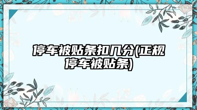 停車被貼條扣幾分(正規(guī)停車被貼條)