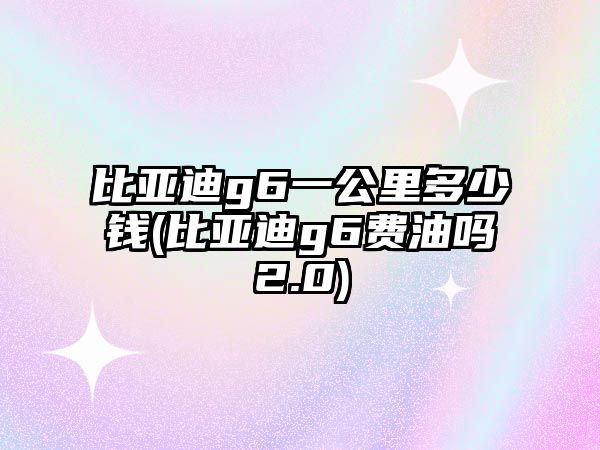 比亞迪g6一公里多少錢(比亞迪g6費油嗎2.0)