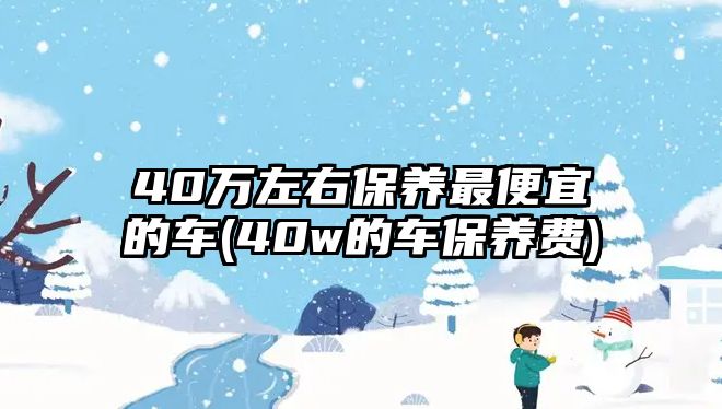 40萬左右保養(yǎng)最便宜的車(40w的車保養(yǎng)費)