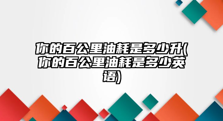 你的百公里油耗是多少升(你的百公里油耗是多少英語)