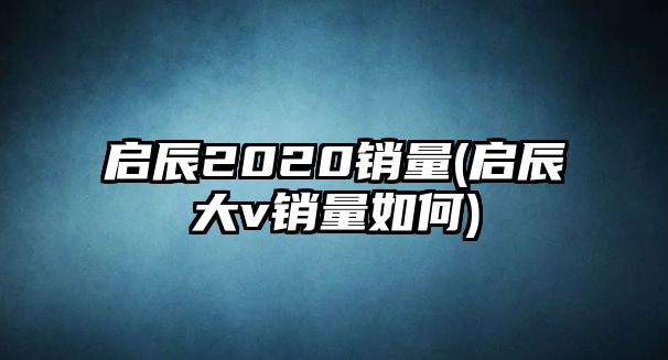 啟辰2020銷量(啟辰大v銷量如何)