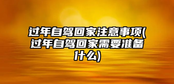 過年自駕回家注意事項(過年自駕回家需要準(zhǔn)備什么)