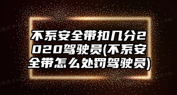 不系安全帶扣幾分2020駕駛員(不系安全帶怎么處罰駕駛員)