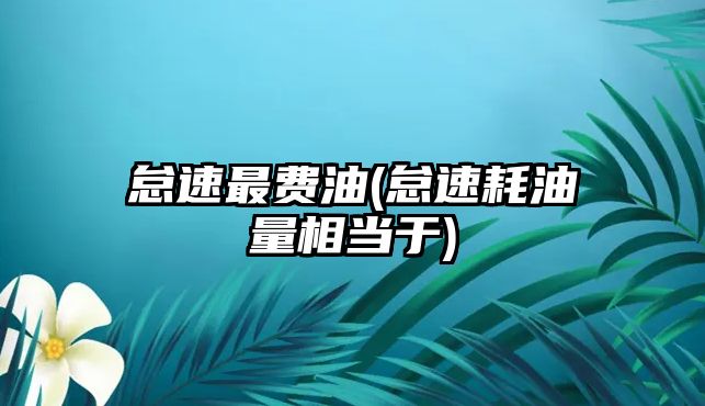 怠速最費油(怠速耗油量相當于)