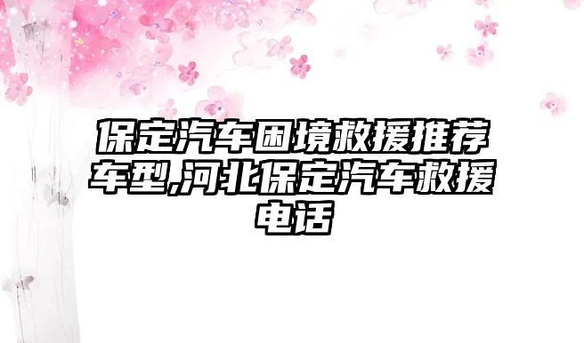 保定汽車?yán)Ь尘仍扑]車型,河北保定汽車救援電話