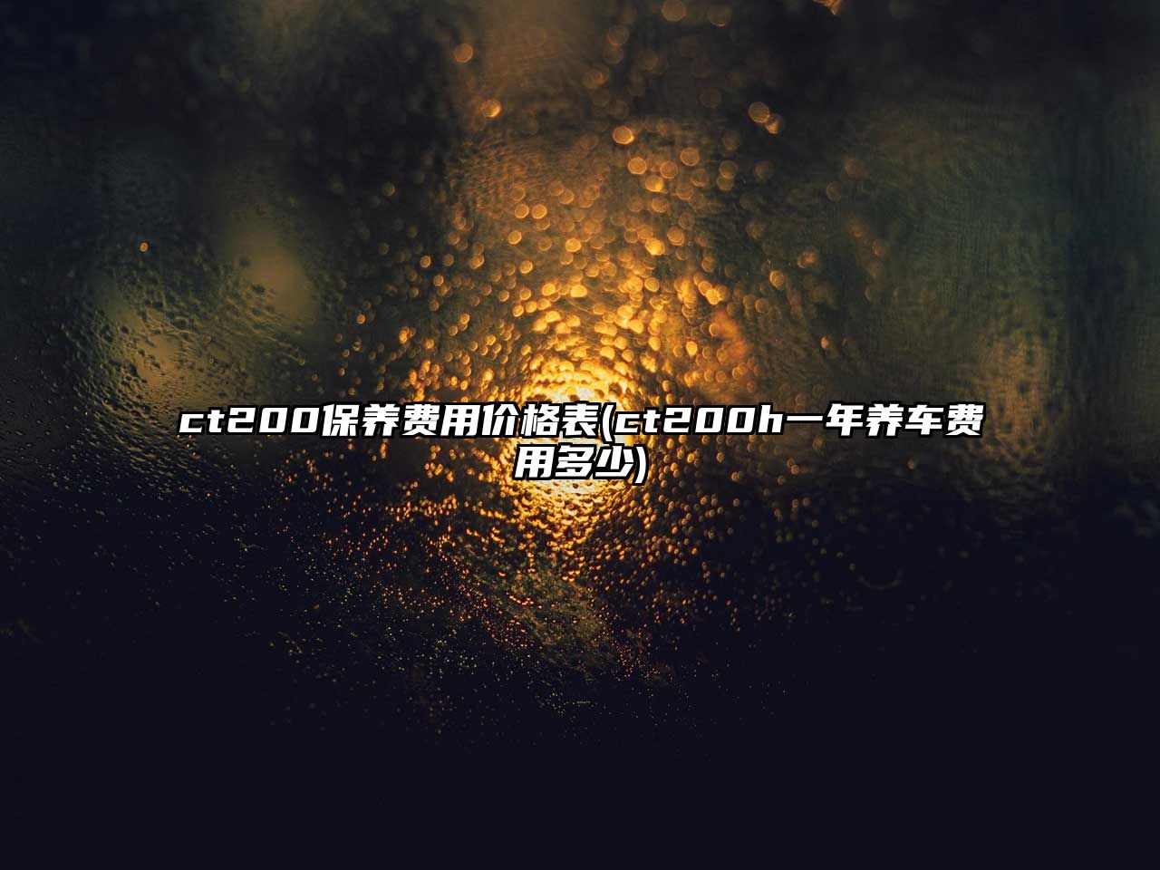 ct200保養(yǎng)費(fèi)用價(jià)格表(ct200h一年養(yǎng)車(chē)費(fèi)用多少)