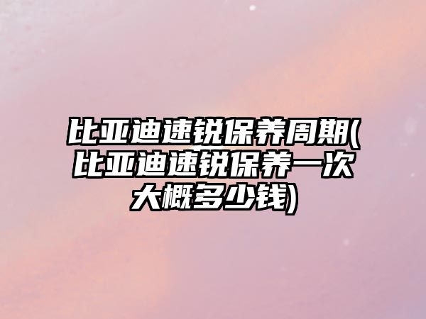 比亞迪速銳保養(yǎng)周期(比亞迪速銳保養(yǎng)一次大概多少錢)