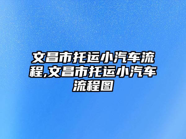 文昌市托運小汽車流程,文昌市托運小汽車流程圖