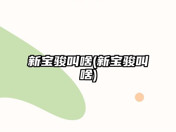 新寶駿叫啥(新寶駿叫啥)