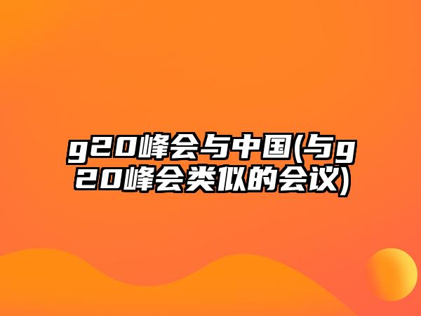 g20峰會與中國(與g20峰會類似的會議)