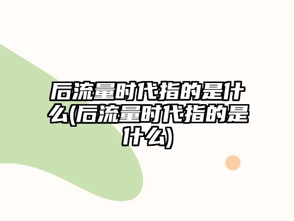 后流量時(shí)代指的是什么(后流量時(shí)代指的是什么)