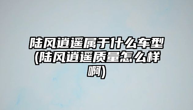 陸風(fēng)逍遙屬于什么車型(陸風(fēng)逍遙質(zhì)量怎么樣啊)