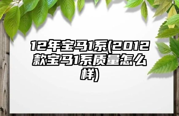 12年寶馬1系(2012款寶馬1系質(zhì)量怎么樣)