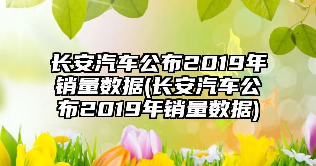 長安汽車公布2019年銷量數(shù)據(jù)(長安汽車公布2019年銷量數(shù)據(jù))