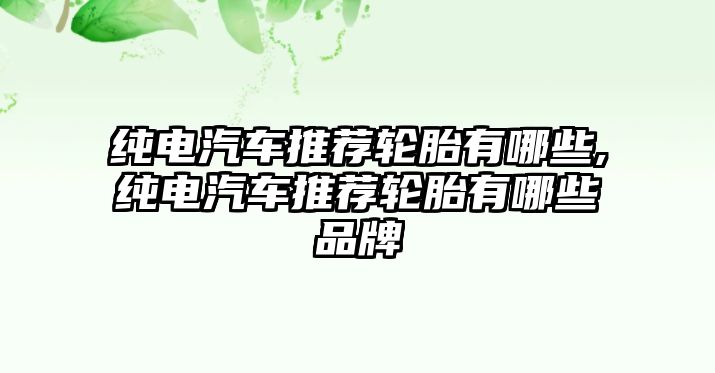 純電汽車推薦輪胎有哪些,純電汽車推薦輪胎有哪些品牌