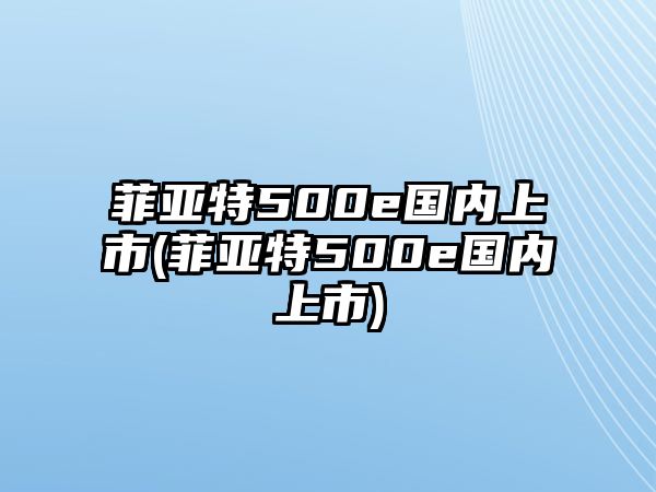 菲亞特500e國內(nèi)上市(菲亞特500e國內(nèi)上市)