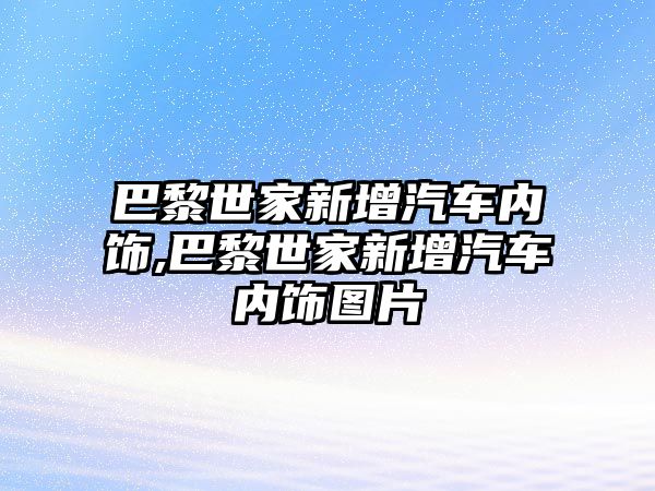 巴黎世家新增汽車內飾,巴黎世家新增汽車內飾圖片