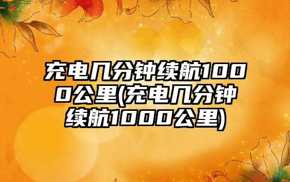 充電幾分鐘續(xù)航1000公里(充電幾分鐘續(xù)航1000公里)