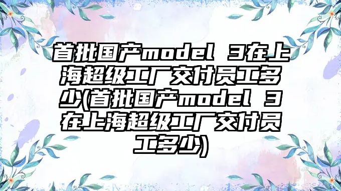 首批國產(chǎn)model 3在上海超級工廠交付員工多少(首批國產(chǎn)model 3在上海超級工廠交付員工多少)