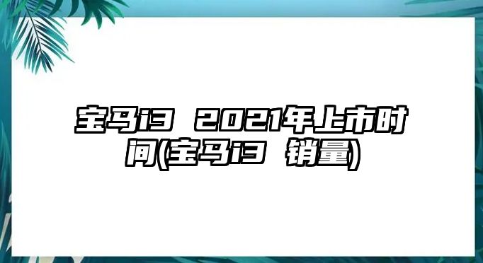 寶馬i3 2021年上市時(shí)間(寶馬i3 銷量)