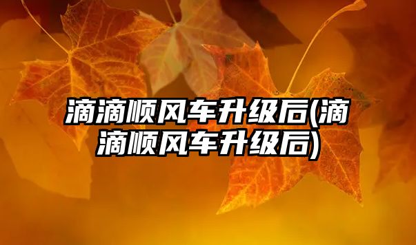 滴滴順風(fēng)車升級(jí)后(滴滴順風(fēng)車升級(jí)后)