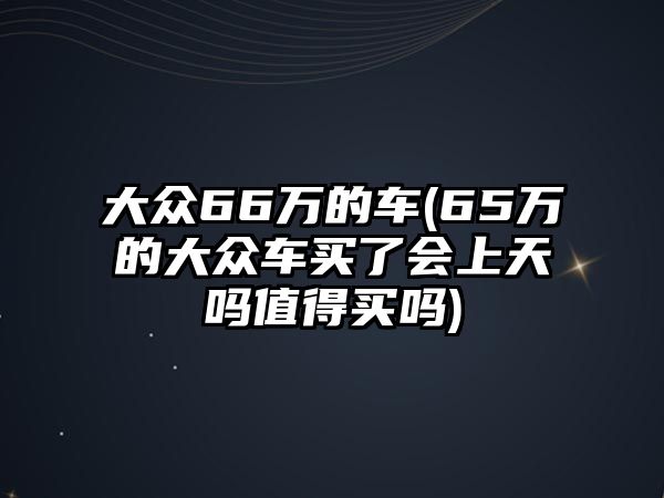 大眾66萬(wàn)的車(65萬(wàn)的大眾車買了會(huì)上天嗎值得買嗎)