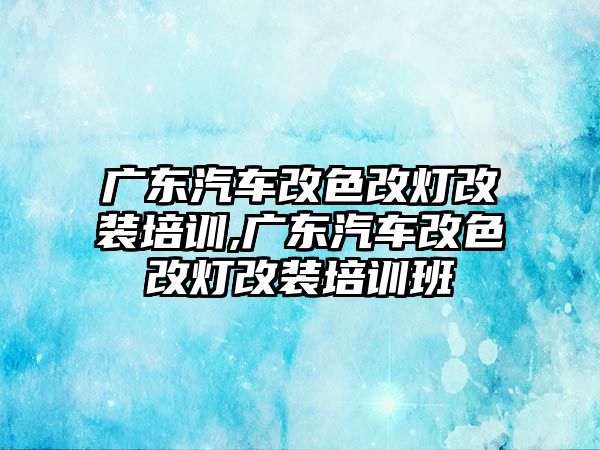 廣東汽車(chē)改色改燈改裝培訓(xùn),廣東汽車(chē)改色改燈改裝培訓(xùn)班