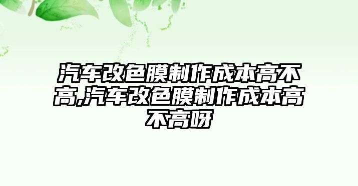 汽車改色膜制作成本高不高,汽車改色膜制作成本高不高呀