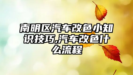 南明區(qū)汽車改色小知識技巧,汽車改色什么流程