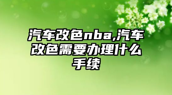 汽車改色nba,汽車改色需要辦理什么手續(xù)