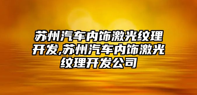 蘇州汽車內飾激光紋理開發(fā),蘇州汽車內飾激光紋理開發(fā)公司