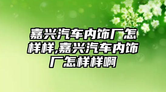 嘉興汽車內(nèi)飾廠怎樣樣,嘉興汽車內(nèi)飾廠怎樣樣啊